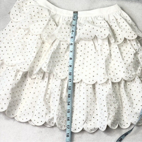 Brand New Jason Wu Scalloped Tiered Eyelet Mini Skirt I’m White Size 2 - Picture 10 of 12